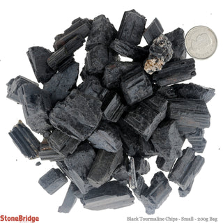 Black Tourmaline Crystal Chips - Small    from Stonebridge Imports
