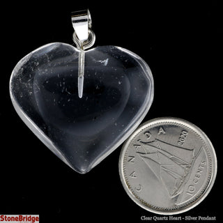 Clear Quartz Heart - Silver Pendant    from Stonebridge Imports