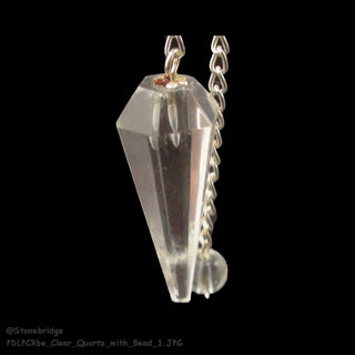 Clear Quartz Pendulum 6 Facets & Bead    from Stonebridge Imports