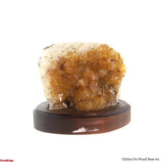 Citrine Cluster on Wood Base #2 - 8" (Enhanced) from Stonebridge Imports
