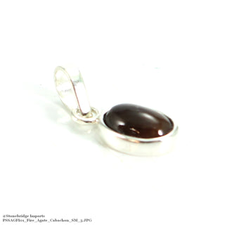 Fire Agate Oval Cabochon Sterling Silver Pendant - SM    from Stonebridge Imports