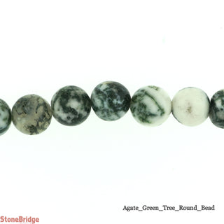 Green Tree Agate - Round Strand 15" - 8mm    from Stonebridge Imports