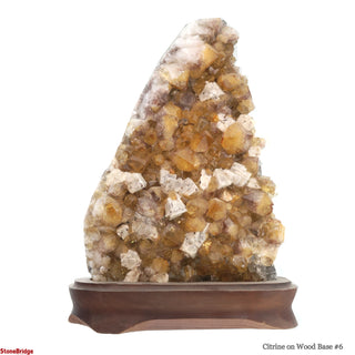 Citrine Cluster on Wood Base #6 - 10" (Enhanced) from Stonebridge Imports