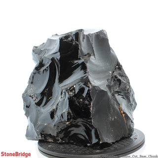 Obsidian Black Boulder Cut-Base U#39 - 14"    from Stonebridge Imports