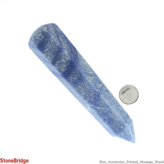 Blue Aventurine Pointed Massage Wand - Jumbo #3 - 5 1/2" to 7"    from Stonebridge Imports