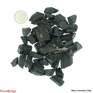 Black Tourmaline Crystal Chips - Extra Small    from Stonebridge Imports