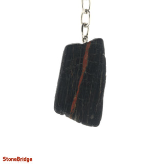 Keychain - Tourmaline with Hematite Slice    from Stonebridge Imports