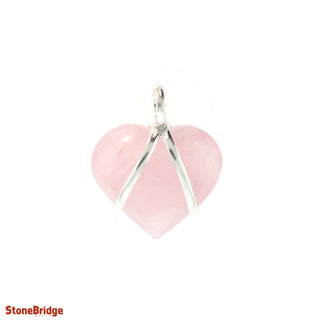 Rose Quartz V-Bale Heart Pendant    from Stonebridge Imports
