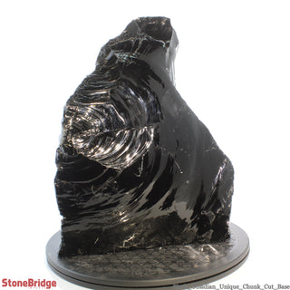 Obsidian Black Boulder Cut-Base U#24 - 14 1/2"    from Stonebridge Imports