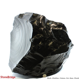 Obsidian Black Boulder Cut-Base U#65 - 16"    from Stonebridge Imports
