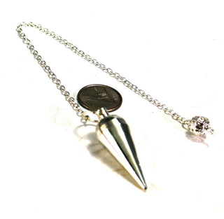 Metal Pendulum Silver Colour Point with chain    from Stonebridge Imports