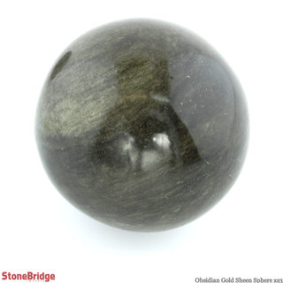 Obsidian Gold Sheen Sphere - Extra Small #3 - 2"    from Stonebridge Imports
