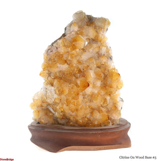 Citrine Cluster on Wood Base #5 - 9" (Enhanced) from Stonebridge Imports
