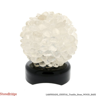 Clear Quartz Tumble Stone lamp on Wood Base #01 - 5"    from Stonebridge Imports
