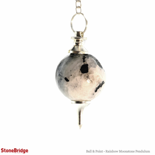 Ball & Point - Rainbow Moonstone Pendulums    from Stonebridge Imports