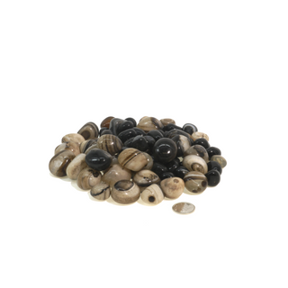 Black Onyx Tumbled Stones - India    from Stonebridge Imports